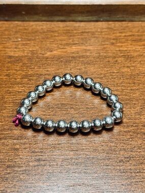 Sterling-Tone Sensory Seeking Fidget Bead Stretch Stacking Bracelet
